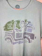 Life Is Good Cool Tee Blue Truck Graphic Size Large
