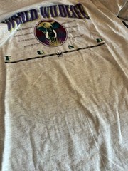 VTG 90s World Wildlife Fund Shirt XL Elephant Panda See Photo For Discoloration