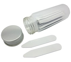 28 Pcs Plastic Collar Stays in Glass Bottle for Men’s Dress Shirts