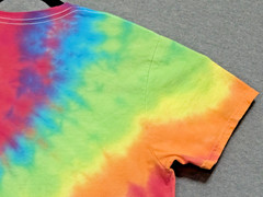 Handmade Tie Dye Rainbow Spiral Large Tee Shirt 20.5″ W X 27.5″ L Gildan Cotton
