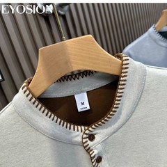 Men’s Henley Shirt Old Money Style Short Sleeve Casual Slim Fit Knit T-Shirt
