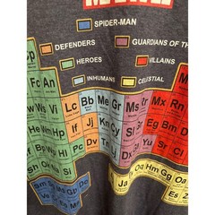 Marvel Periodic Table Graphic T Shirt Mens 2XL Blue Port & Company Superhero Tee