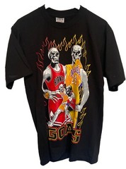 The GOATS Michael Jordan Kobe Bryant Lakers Bulls Mens PRO T Shirt Size L Large