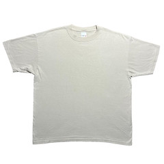 Vintage Y2K Blank T Shirt Mens XL Beige Cotton Basic Minimal Tee Anvil Tag