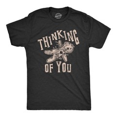 Mens Thinking Of You T Shirt Funny Voodoo Doll Graphic Novelty Tee