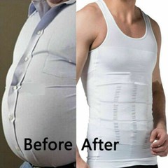 Men Compression Shirt Sleeveless Body Shaper Base Layer Slimming Tank Top Vest