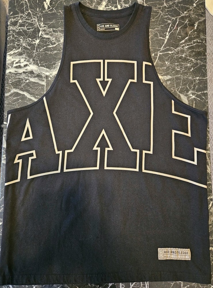 Rare Axe and Slegdge Hard Working Gym Workout fitness Tank Mens Large