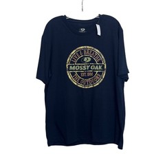 Mossy Oak Graphic Tshirt Mens Large Blue Live & Breathe The Outdoors New