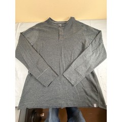 The North Face Mens FlashDry Henley Shirt Long Sleeve Gray Heather Large L/G