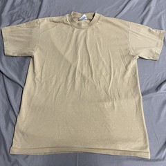 Vintage 90s Hanes Heavyweight Blank Tan Beige T Shirt Size Medium Made In USA