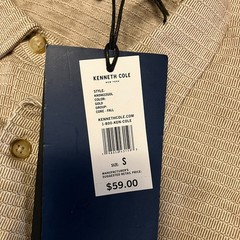 Kenneth Cole Mens S Techni-Cole Knit Shirt New With Tags 100% Cotton Textured