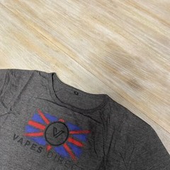 Mens T Shirt Large Dark Grey Marl Short Sleeves Crew Neck Vapes Tee RRP £30