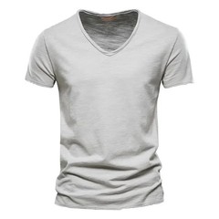 Men’s 100% Cotton V-Neck Short Sleeve T-Shirt Thin Casual Tee S-5XL