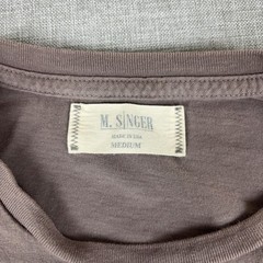 M. SINGER Shirt Mens Medium Brown Pocket Crewneck Cotton Tee Made In USA