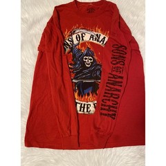 Sons Of Anarchy Long Sleeve T-Shirt Men’s Size Medium Red Fear The Reaper Tee
