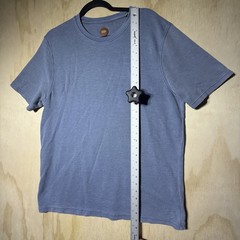 Common People Ribbed Knit T Shirt Large Blue Short Sleeve Casual Minimalist Tee