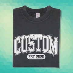 Custom College Font Shirt Varsity Text Gift For favorite University Brand Tee