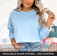 🔥Gildan Heavy Blend Sweatshirt Plain Crewneck Long Sleeve Blank Sweatshirt G180