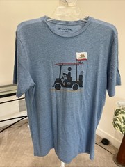 Travis Mathew Adult Medium Blue T Shirt Golf Cart California Short Sleeve