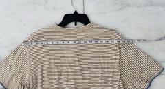 𝅺Left Coast Tee Henley Shirt Stripe Short Sleeve Cotton Reversible Mens Medium