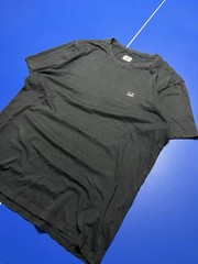 C.P. Company BIG LOGOMen’s Black T-Shirt Goggle Print Back Logo Spellout Graphic