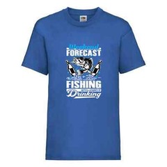 Fishing Forecast Drinking Humour Novelty T Shirt Various Colours And Sizes