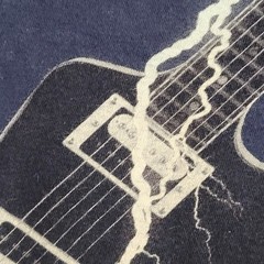 Electric Guitar Lightning Shirt M/L 21×27 Navy-Blue