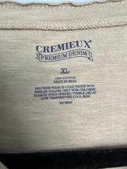 Cremieux Premium Denim XL Beige Cotton Crew Neck Short Sleeve T-Shirt Men