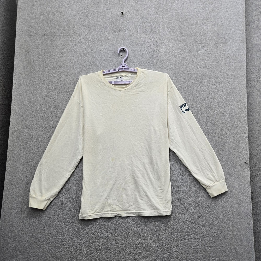 VINTAGE Split Men Shirt XL Off White Logo Long Sleeve Y2K Skater READ