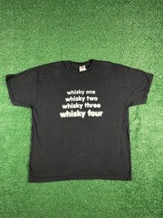 Vintage Y2K One Whiskey Two Whiskey Humor T-Shirt Rare size L color black