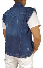 MENS BIKER DENIM VEST (DIRECT MANUFACTURER TO YOU) + FREE SHIPPING