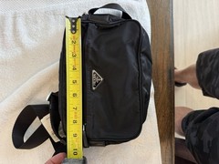 PRADA Black Shoulder Bag Adjustable Strap Logo Accent Zip Designer Medium