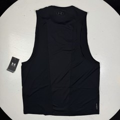 Under Armour UA Mens Large Rush Vent Seamless Black Fitted Tank Top 1383411 New