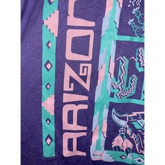 Vintage Arizona Art Shirt Coyote Cactus Desert Tee Purple 1989 80s 1980s Medium