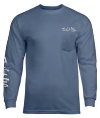 SALT LIFE Coastal Blue “FISHERMAN’S GLORY” L/S POCKET T-SHIRT MENS XXLARGE
