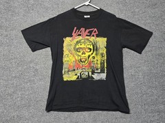Rare Vintage 1990 Slayer Seasons In The Abyss Tour War Eagle Shirt Brokum group