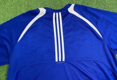Adidas T Shirt Mens XL Three Stripes Blue Double Sided Polyester Train Climalite