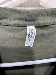 American Apparel T Shirt Army Green Large Blank