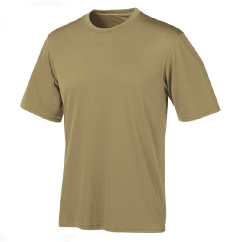 Champion Tactical TAC22 Mens Short Sleeve Double Dry T-Shirt, Desert Sand, Small