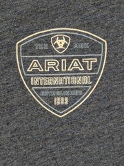 Ariat Shirt Mens XL Gray Long Sleeve International Shield Logo Back Graphic Tee