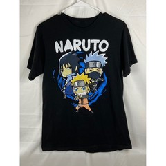 Naruto Shippuden Graphic T Shirt Mens Medium Black Anime Manga Short Sleeve