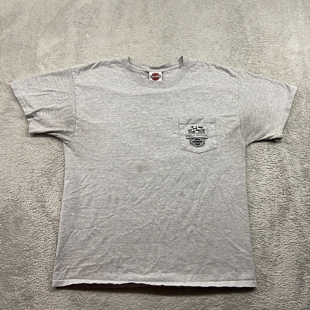 Harley Davidson Shirt Men’s Large Gray Bikercore Myrtle Beach Outdoor Biker VTG