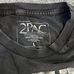 2Pac T-Shirt Mens Size L Black Graphic Rap Tee Short Sleeve Hip Hop Streetwear
