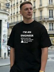 Engineer Graphic 100% Cotton Men’s T-Shirt Suitable for Daily Casual Wear