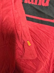 Timberland Mens Red Stack Graphic Logo Regular Fit Long Sleeve T-Shirt Size L