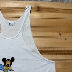 Vintage 80s 90s Mickey Mouse Baby Bobology Racerback Tank Top USA Made Youth XL