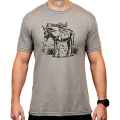 Magpul MAG1528 Burro CVC Tee Donkeys & Mounted Miniguns Graphic T-Shirt, Gray