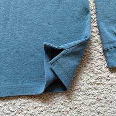 L.L. Bean 3 Button Waffle Knit Long Sleeve Henley Shirt Mens M Blue Slim 502225
