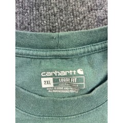 Carhartt Graphic T-Shirt Mens 2XL Green Long Sleeve Loose Fit Logo TK0231-M