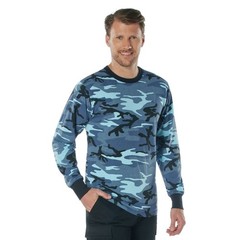 Rothco Long Sleeve Color Camo T-Shirt – 67770 – Sky Blue Camo – S